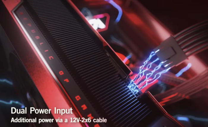Strom bekommt die Grafikkarte von zwei 12V-2x6-Anschlüssen. (Bild: Asus)